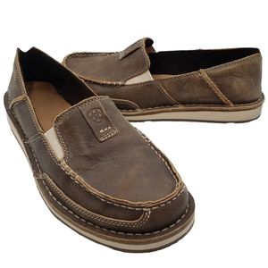 Ariat Cruiser Brown Bomber Womens 9.5 B Slip On Leather Loafer Flat Shoes